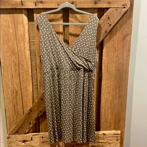 Polka Dot Sleeveless Dress 0X